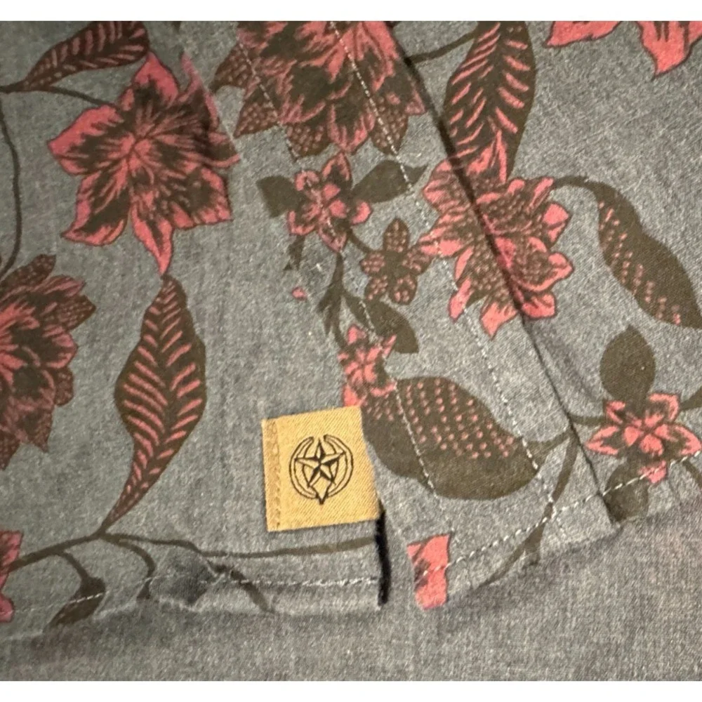 Banana Republic Shirt Luxe Poplin XXL Untucked Slim Fit Button Up Grungy Floral
